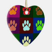 Farbige Dog Paw Print Patches Keramikornament (Rechts)