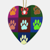 Farbige Dog Paw Print Patches Keramikornament (Links)