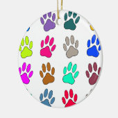 Farbige Dog Paw Print Patches Keramikornament (Links)