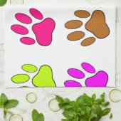Farbige Dog Paw Print Patches Küchentuch (Gefaltet)