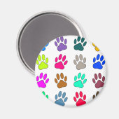 Farbige Dog Paw Print Patches Magnet (Vorderseite/Rückseite)