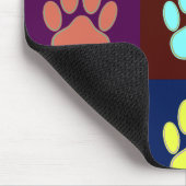 Farbige Dog Paw Print Patches Mousepad (Ecke)
