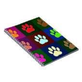 Farbige Dog Paw Print Patches Notizblock (Rechte Seite)