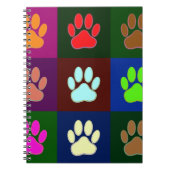 Farbige Dog Paw Print Patches Notizblock (Vorderseite)