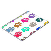 Farbige Dog Paw Print Patches Notizblock (Linke Seite)