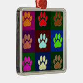 Farbige Dog Paw Print Patches Ornament Aus Metall (Rechts)