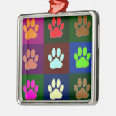Farbige Dog Paw Print Patches Ornament Aus Metall (Links)
