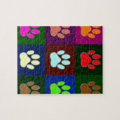 Farbige Dog Paw Print Patches Puzzle (Horizontal)