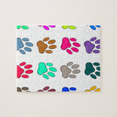 Farbige Dog Paw Print Patches Puzzle (Horizontal)