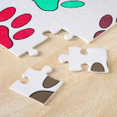 Farbige Dog Paw Print Patches Puzzle (Seite)