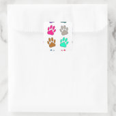 Farbige Dog Paw Print Patches Quadratischer Aufkleber (Tasche)