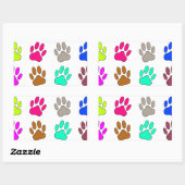 Farbige Dog Paw Print Patches Rechteckiger Aufkleber (Blatt)