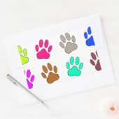 Farbige Dog Paw Print Patches Rechteckiger Aufkleber (Umschlag)