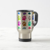 Farbige Dog Paw Print Patches Reisebecher (VorderseiteRechts)
