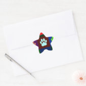Farbige Dog Paw Print Patches Stern-Aufkleber (Umschlag)