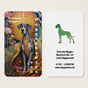 Farbige Dogge Kunst Visitenkarten