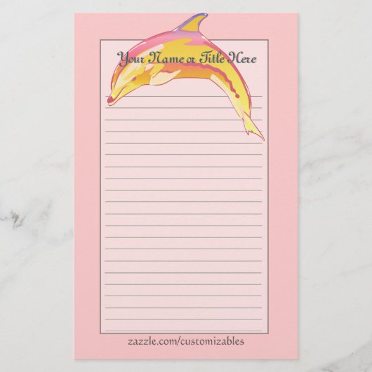 Farbige Dolphin-Stationierung Briefpapier (Vorderseite)