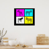 Farbige Donkeys Poster (Küche)