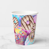 Farbige Donut Style Party Paper Cup Pappbecher (Rückseite)
