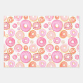 Farbige Donuts Lila gelb rosa Geschenkpapier Set (Vorderseite)