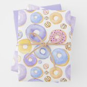 Farbige Donuts Lila gelb rosa Geschenkpapier Set (Beispiel)