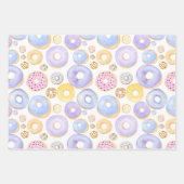 Farbige Donuts Lila gelb rosa Geschenkpapier Set (Vorderseite)
