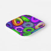 Farbige Donuts Lila Pappteller (Gewinkelt)