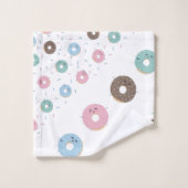 Farbige Donuts Muster Handtuch Set (Waschlappen)