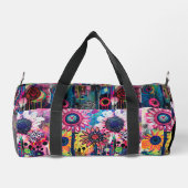 Farbige Doodle-Blume drucken Duffle Bag (Rückseite)
