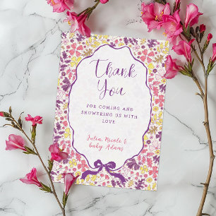 Farbige Doodle-Blumen-Bleistiftskizze Baby Shower Einladung