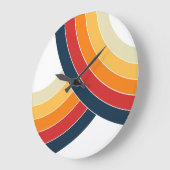 Farbige Doppelbögen im Retro-Stil Große Wanduhr (Winkel)