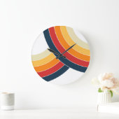 Farbige Doppelbögen im Retro-Stil Große Wanduhr (Zuhause)