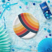 Farbige Doppelbögen im Retro-Stil Pappteller (Party)