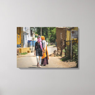 Farbige Dorfleben in Rajasthan – Indien Reise  Leinwanddruck