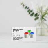 farbige Dosen der Farben-3D drei (RGB auf weißem Visitenkarte (Stehend Vorderseite)