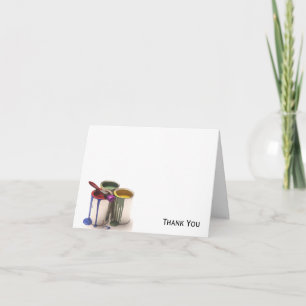 Farbige Dosen in Rot-Grün-Gelb Dankeskarte