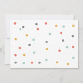Farbige Dots Baby Dusche Einladung (Rückseite)