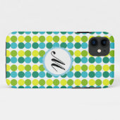 Farbige Dots Custom Monogram iPhone Gehäuse blau Case-Mate iPhone Hülle (Rückseite (Horizontal))