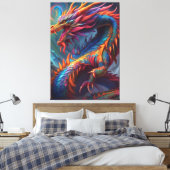 Farbige Drache Canvas Print Leinwanddruck (Insitu (Schlafzimmer))