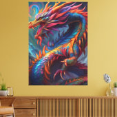Farbige Drache Canvas Print Leinwanddruck (Insitu (Wohnzimmer))