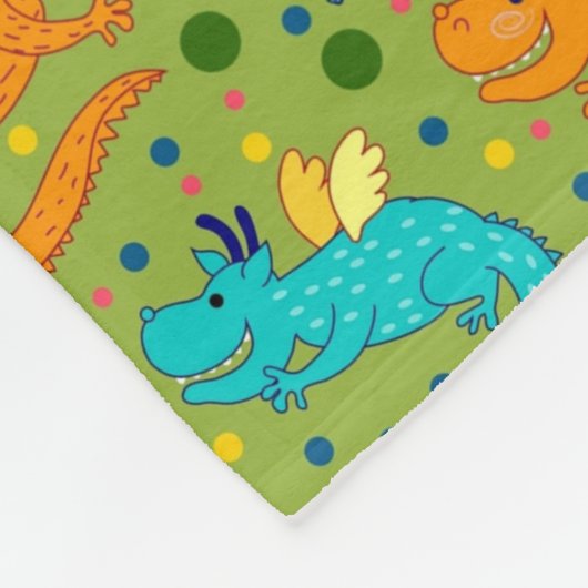 Farbige Drachen Fleecedecke (Ecke)