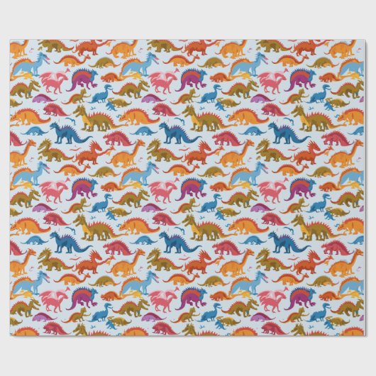 Farbige Drachen Geschenkpapier (Flach)