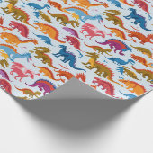 Farbige Drachen Geschenkpapier (Ecke)