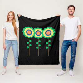 Farbige drei Blume Fleecedecke