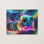 Farbige drei kleine Katzen Puzzle (Horizontal)