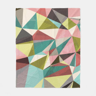 Farbige Dreiecke, Abstrakte geometrische Formen. Fleecedecke