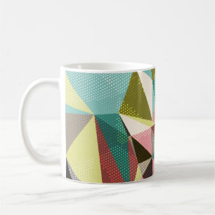 Farbige Dreiecke, Abstrakte geometrische Formen. Kaffeetasse