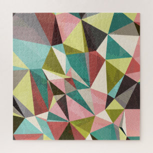 Farbige Dreiecke, Abstrakte geometrische Formen. Puzzle