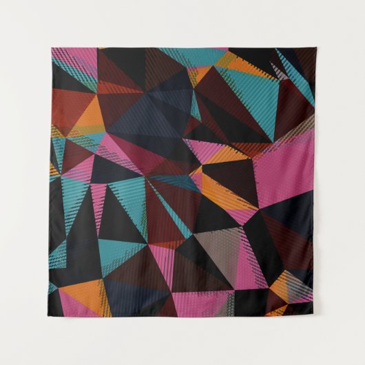 Farbige Dreiecke Abstrakter geometrischer Hintergr Wandteppich (Vorderseite (Horizontal))