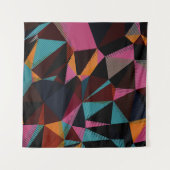 Farbige Dreiecke Abstrakter geometrischer Hintergr Wandteppich (Vorderseite)